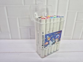 Marcadores caja polastica doble punta x18